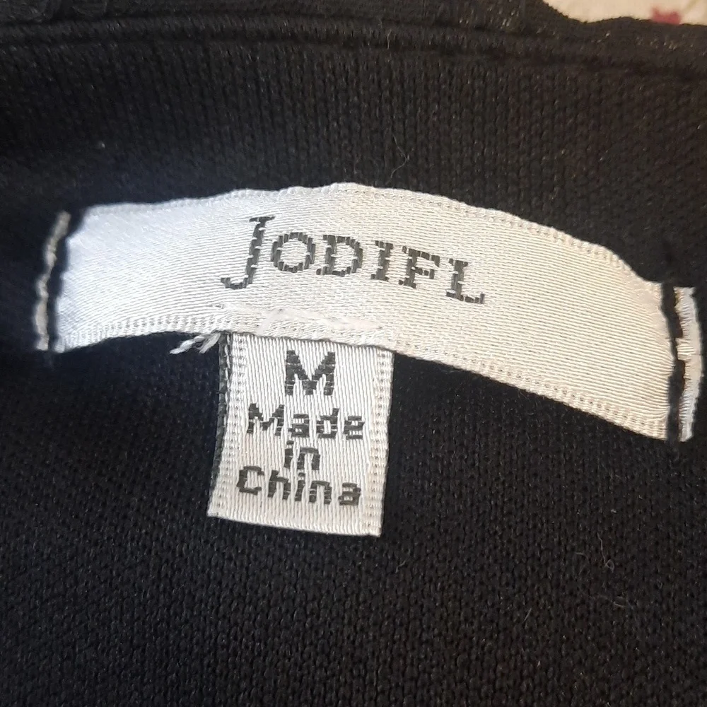 JODIFL Black Textured Blousew/ Long Sleeves Size M - Picture 5 of 6